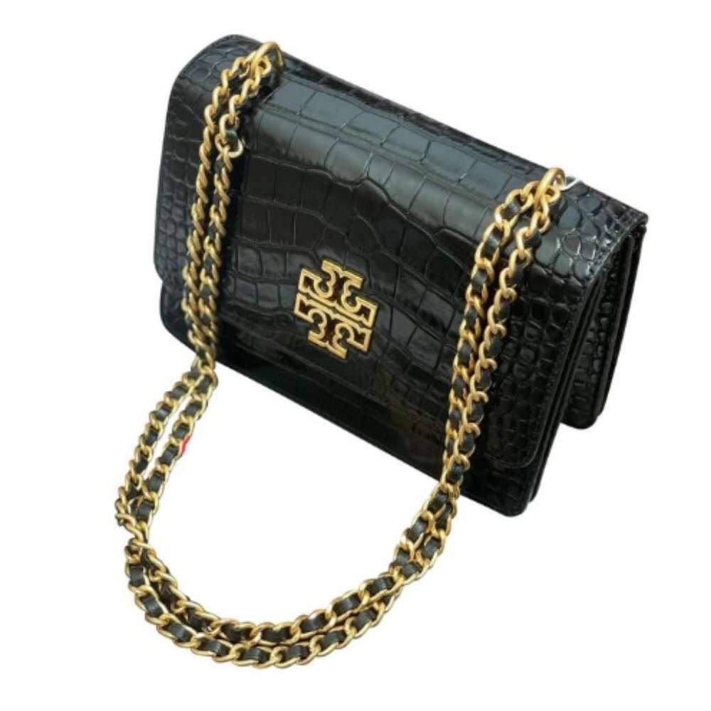 Tory Burch NEW! Britten Croc Adjustable Shoulder/Crossbody Bag w/Tags